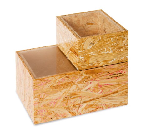 OSB wood boxes with cover